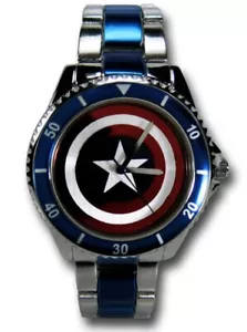 Captain America Shield Stainless Steel Watch Superhero Watches Marvel Comics New - Picture 1 of 3