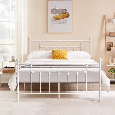 Metal Bed Frame Twin/Full/Queen Size Platform Bed with High Headboard Footboard - Image 1 of 4