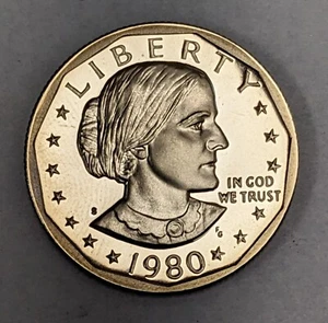 1980 S Type 1 Susan B Anthony Proof Dollar - Picture 1 of 3