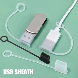 with Rope USB Male Dust Cap USB Charging Extension Transfer Cable Sleeve - Photo 1 sur 14