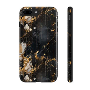 Marble | Black White Gold Accents - Tough Phone Case - Picture 1 of 23