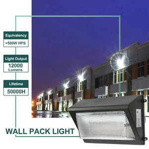 60W Waterproof Commercial Industrial Outdoor Lighting LED Wall Pack Dusk to Dawn - Picture 1 of 17