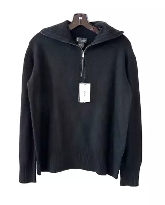 BLOOMINGDALES Size S 100% Cashmere Half Zip Pullover Sweater NWT $198 Black B17 - Image 1 of 4