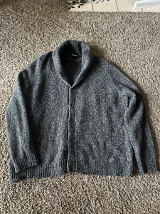Express Men’s Wool Cardigan / Sweater In Dark Grey Color Size XXL - Picture 1 of 8