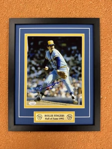 Rollie Fingers Signed 8x10 Photo Jsa Auto Custom Framed Brewers - Picture 1 of 5