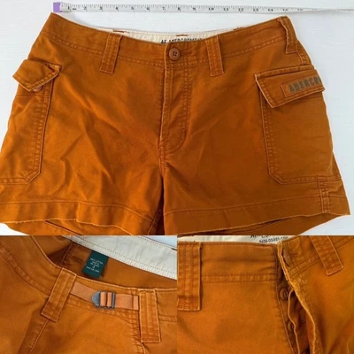 Y2K Abercrombie Fitch Cargo Shorts Rust Burnt Orange Woman 4 Cotton Utility - Image 1 of 4