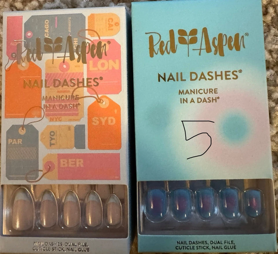 Juego de 2 guiones de uñas Red Aspen, nuevo en caja Foto 1 de 1