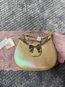 Cartera OLIVIA MILLER Bolso Metálico Brillante Bolso con Lazo Dorado Correa de Cadena Brillante - Imagen 1 de 7