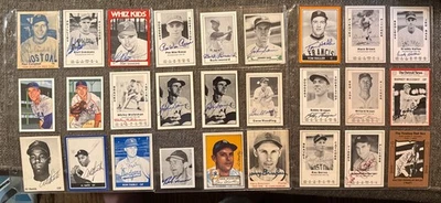 Lote de (27) tarjetas automáticas de jugadores de MLB de 1950 JSA HOF Pee Wee Reese Bob Lemon Foto 1 de 4