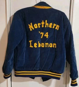 1974 Northern Lebanon Blue CORDUROY JACKET SIZE 40 Union Emblem Co. Vintage - Picture 1 of 12