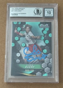 CHRIS EVERT SIGNED 2024 TOPPS GRAPHITE 89/199 AUTO GRADE 10 BECKETT BAS - Picture 1 of 2