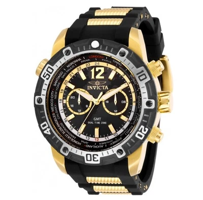 Reloj Invicta Aviator GMT World Time 29919 para hombre 50,5 mm tono dorado doble hora Foto 1 de 4