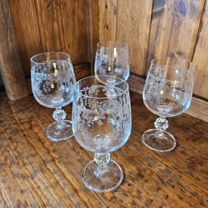 Bohemia Fine Crystal Weingläser 4er Set 190 ml Tschechisches Stielglas Kaskade Wasser - Bild 1 von 9