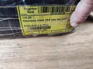 (Stck 1000) 1/4-20 Edelstahl Fertig Sechskantmuttern 304/18-8 1/4"-20 - Bild 1 von 2