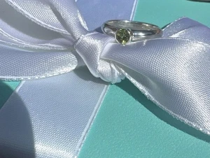 Tiffany & Co. Silver Peridot Round Stack Band Ring Size J, USA 5 - Picture 1 of 5