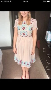 Frock And Frill Womens Size 12 Midi Floral Embroidered Summer Dress - Picture 1 of 9