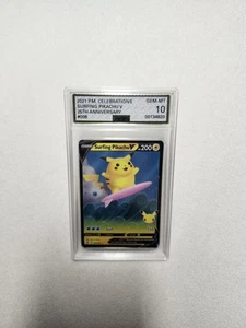 2021 Pokemon SWSH Celebrations Surfing Pikachu V #008/025 AGS 10 Gem Mint Slab R - Picture 1 of 6