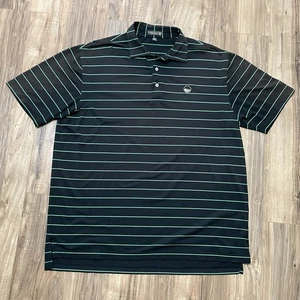 Camisa Peter Millar Summer Comfort Para Hombres XL Polo Golf Negra Verde Rayas - Desteñida - Imagen 1 de 11