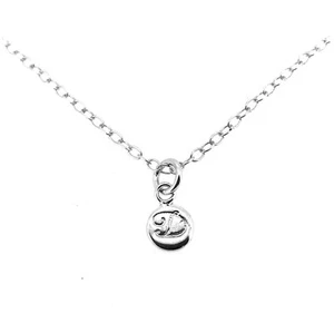 Collana Lettera D Iniziale Piccola 6mm Ciondolo Disco Personalizzato Argento Sterling - Foto 1 di 4
