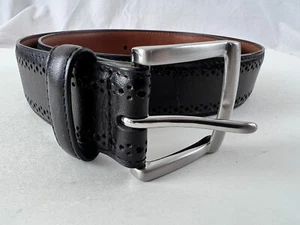 Johnston & Murphy Mens Dress Belt Leather Size 32 Black 75-7792  Excellent 1 3/8 - Picture 1 of 13