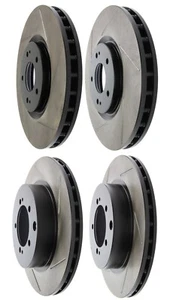 STOPTECH MITSUBISHI EVO 8 9 VIII IX FRONT AND REAR SLOTTED BRAKE ROTORS DISCS - Picture 1 of 2