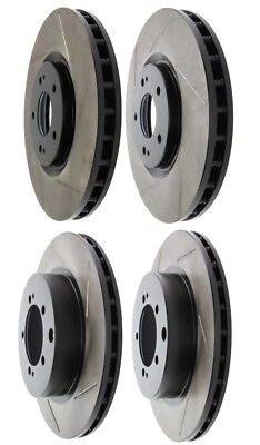 STOPTECH MITSUBISHI EVO 8 9 VIII IX FRONT AND REAR SLOTTED BRAKE ROTORS DISCS - Image 1 of 2