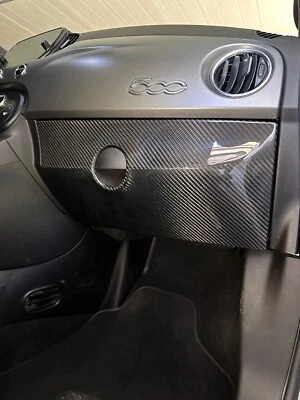 Cover Sportello PortaOggetti in VERO CARBONIO Abarth 595 695 Fiat 500 Restyling - Image 1 of 2
