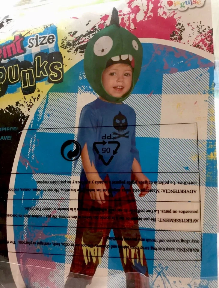 Nuevo de Lote Antiguo Disfraz Zombie Punk Halloween Talla Pinta Punks 2T Foto 1 de 4