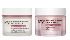 No7 ❤️ Restore & Renew MULTI ACTION Day Cream SPF 15 5*U & Night Cream 50ml each - Picture 1 of 6