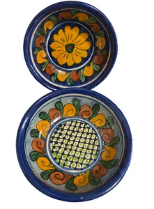 Talavera Mexikanische Keramik Schalen Floral Bunt Volkskunst Signiert T Ruth Pottery - Bild 1 von 11