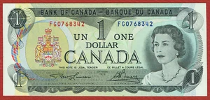 Banco de Canadá 1973 $1 Lawson-Bouey prefijo FG (BC-46a) CH CU - Imagen 1 de 2