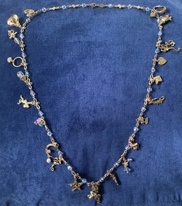 Kirks Folly Multi Charm Long Necklace In Gold Tone. New - Picture 1 of 8