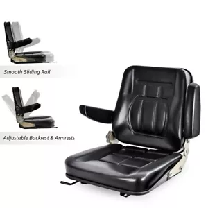 Repuesto universal de respaldo y reposabrazos ajustables para asiento de carretilla elevadora 45°-180° - Imagen 1 de 8