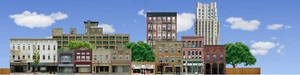TRACKSIDE BACKDROP #651 Commercial fronts O Scale - Picture 1 of 11
