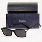 Prada Sunglasses Black Square Glossy Fashion PR03YV VPR 03Y 1AB-1O1 56mm