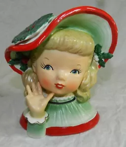 Lot 39 - Vintage Kopfvase - 1957 Napco CX2707 - Weihnachtsmotiv - 5,75" hoch - Bild 1 von 7