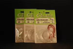3x Gamakatsu Salmon/Steelhead Leader Size 5/0 Line 40 3x3= 9 Leaders 3 Packs - Picture 1 of 1