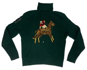 Polo Ralph Lauren vintage maglione lana di agnello polo pony equitazione girocollo XL - Foto 1 di 23