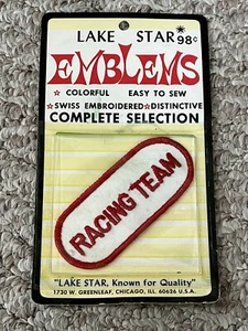 Vintage Lake Star Emblems RACING TEAM toppa da cucire SQUADRA RACING NOS mai aperto  - Foto 1 di 4