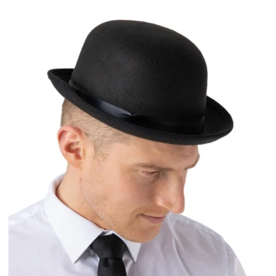 Old England Victorian Bowler Hat Black Adults Fancy Dress 1920s 1930s New - Image 1 of 2