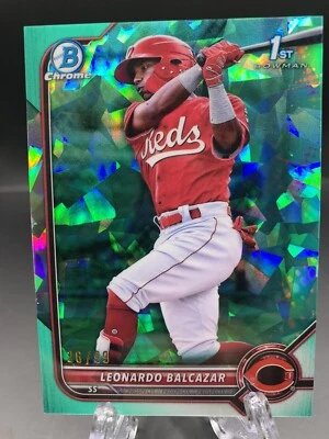2022 Bowman Chrome Sapphire Reds Leonardo Balcazar 1st Aqua Refractor /99 - Image 1 of 2