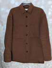 Zara Men's Wool Blend Brown Heavy Weight Button-Down Collared Long Sleeve Shirt