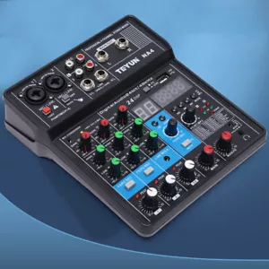 4 Channel Audio Mixer Bluetooth Live Sound Mixing USB Console Amplifier Studio - Picture 1 of 12