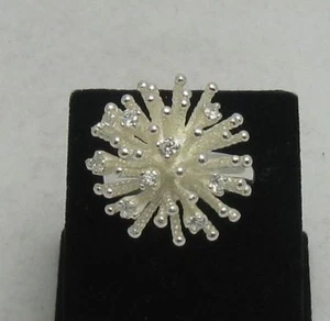 Sterling Silber stilvollen Ring mit Zirkonia punziert solider 925 handgefertigt - Bild 1 von 3