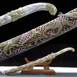 Cuchillo tibetano grúa de cobre hecho a mano espada resorte acero 60HRC cuchillo de caza - Imagen 1 de 10