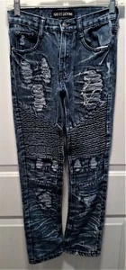 EUC GS-115 Very Distressed, Acid Washed Jeans w/Stripe Section - Girl's Size 10 - Picture 1 of 11