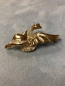 14 Karat Gold And Diamomd Swan Pin - Picture 1 of 7