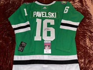 Autographed/Signed Joe Pavelski Dallas Green New Hockey Jersey JSA COA - Picture 1 of 5