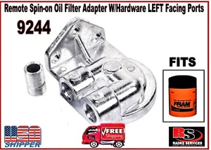 Remote Spin-On Oil Filter Adapter W/Hardware LEFT facing Ports 9244 From Radke - Picture 1 of 5