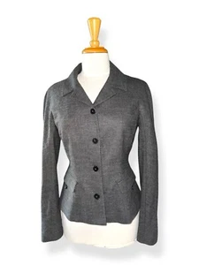Blazer aderente JIL SANDER misto lana cashmere pieghe posteriori grigio taglia 38 US 6/8 M - Foto 1 di 11